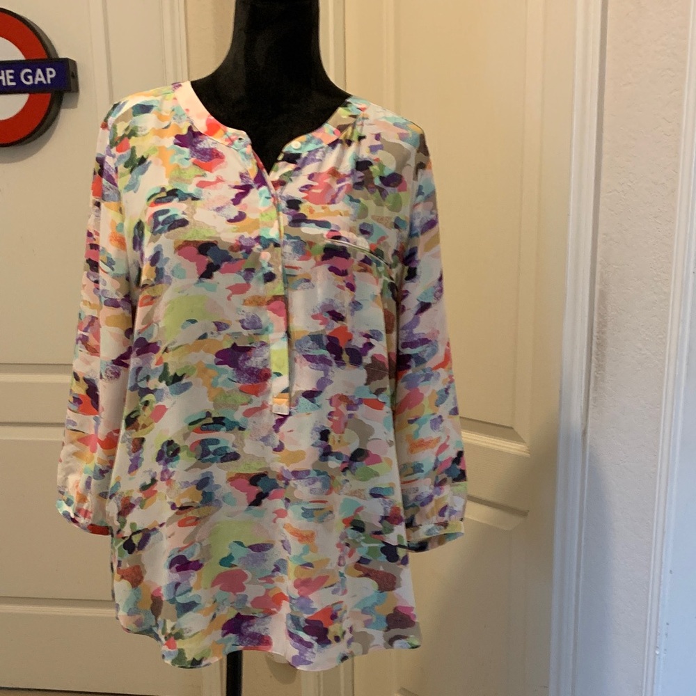 NYDJ Multicolor Abstract Blouse